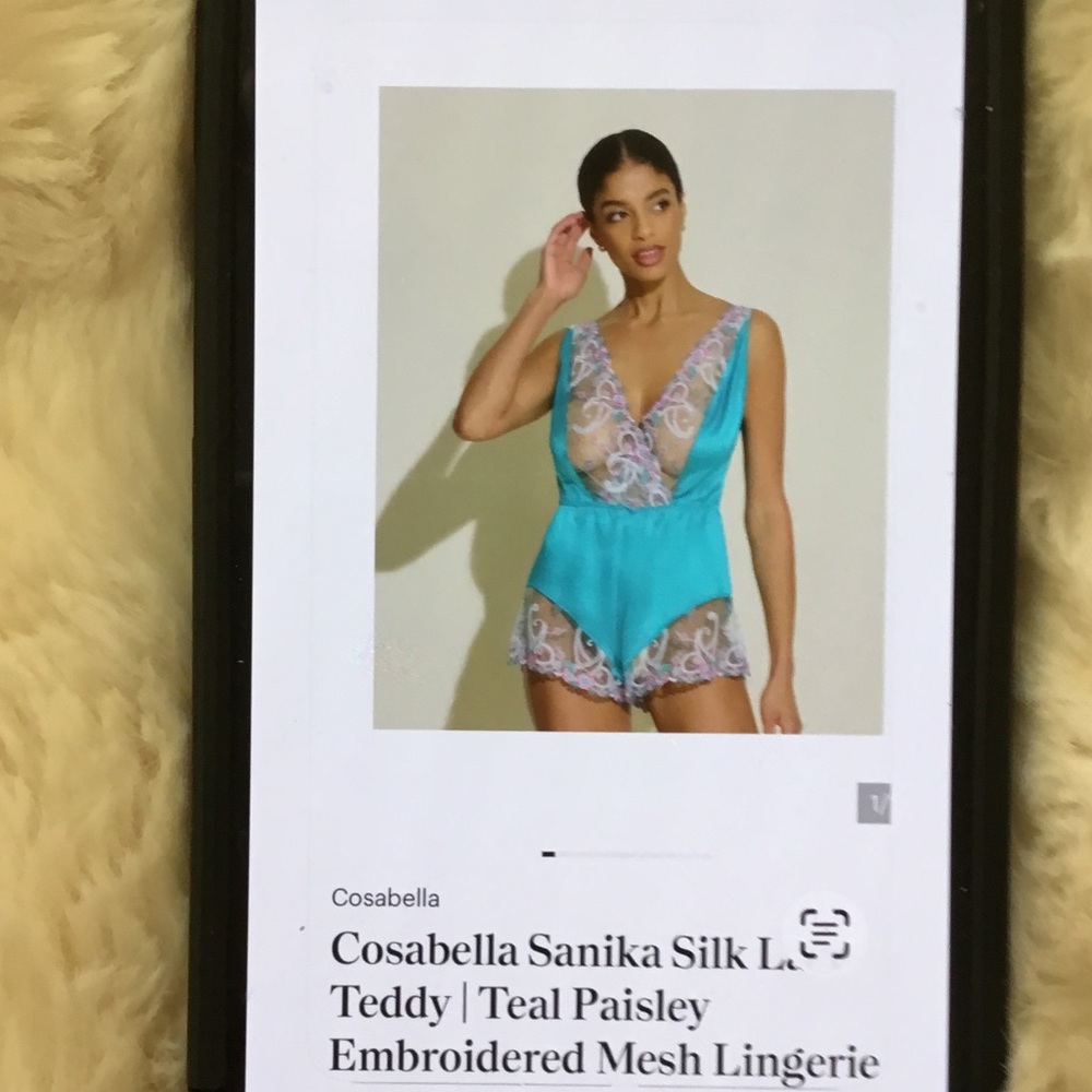 Cosabella Turquoise and Lavender Lace Romper